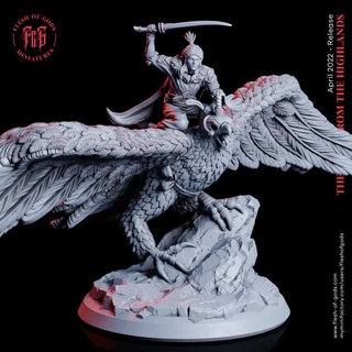 montagnes elfe Aigle cavalier chair dieux bataille fantaisie géant monter rpg épée volant Montagne dnd 3d print model - Mito3D