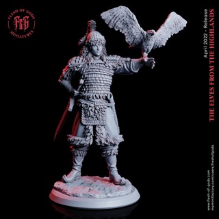 highland elf - hunter pose 01 flesh gods armor eagle fantasy rpg male mountain druid swordsman flashofgods 3d print model - Mito3D