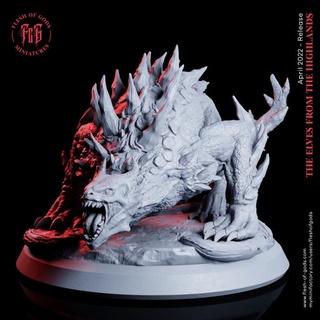 gallfang - type 01 flesh gods beast claws creature fantasy monster rpg horns mountain dnd drake fleshofgods 3d print model - Mito3D