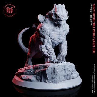 gallfang - type 02 flesh gods beast claws creature fantasy hound monster rpg horns mountain dnd fleshofgods leathered 3d print model - Mito3D