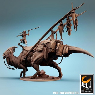 parasaurolophus mounted fishermen kenku lord print dinosaur fisher parasaur 3d print model - Mito3D
