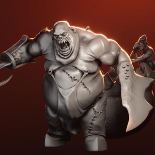 chef chaudron sabertoothcollectibles table personnages créatures fantaisie univers wargaming marteau guerre ogre dnd Sigmar aos ogor royaumes mawtribes griffe bête 3d print model - Mito3D