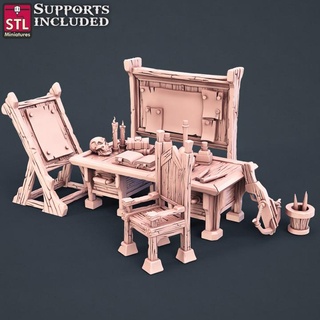 vampire chasseur bureau stl miniatures boutique table 3D imprimable terrain fantaisie décoration meubles soutenir jeux guerre PNJ 3d print model - Mito3D