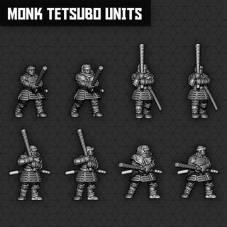 Guerreiro monge Tetsubo unidades smol miniaturas tampo mesa personagens criaturas fantasia universo jogos guerra samurai 3d print model - Mito3D