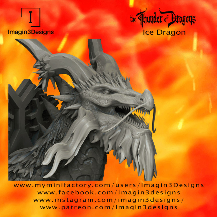 ice dragon imagin3designs Tabletop Characters & Creatures Fantasy Universe Store bust creature detailed fantasy fdm painting multipart icedragon frost thethunderofdragons 1 10thscale 3D print model - Mito3D