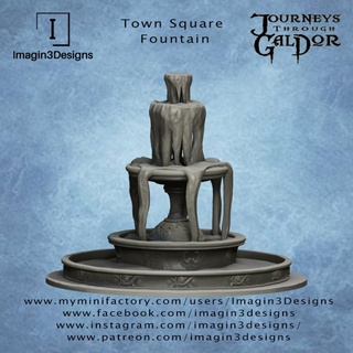 town square fountain imagin3designs Store Tabletop 3D Printable Terrain Fantasy fdm terrain warhammer water dnd mordheim townsquare towncity 3d print model - Mito3D
