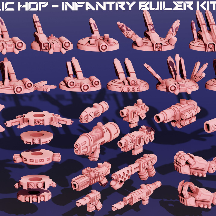 lic hop - infantry builder kit lelanian industrial complex Tabletop Characters & Creatures Sci-Fi Universe Vehicles Machines game games robot table tank vehicle wargames wargaming boardgames boardgame tabletop vehicles tanks wargame 28mm 3D print model - Mito3D