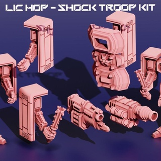 lic hop - shock troop kit lelanian industrial complex Tabletop Characters & Creatures Sci-Fi Universe Vehicles Machines game games robot table tank vehicle wargames wargaming boardgames boardgame tabletop vehicles tanks wargame 28mm 3d print model - Mito3D