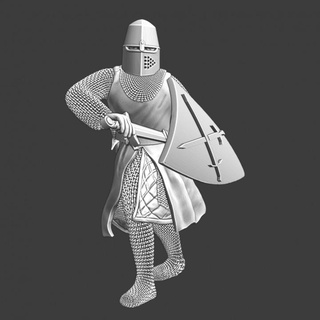 livonian brother knight - drawing sword northern crusades miniatures Tabletop Characters & Creatures Historical Universe battle medieval model shield soldier wargaming miniature saule tabletop toysoldier crusader 1241 1236 3d print model - Mito3D