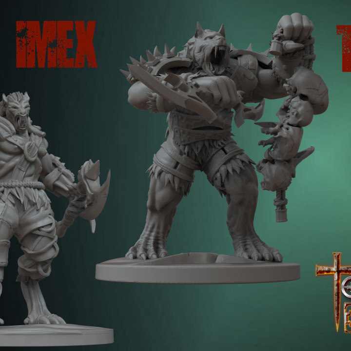 hombres lobos paraca juegos rol ignacio berbel garcia mesa caracteres criaturas fantasía universo Troll d ogro orcos enanos gigante demonios 3D print model - Mito3D