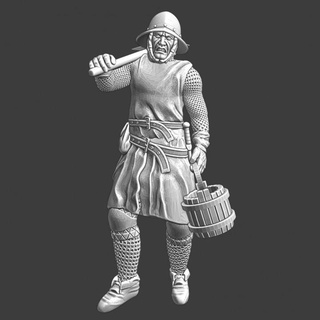 Ortaçağa ait kazmacı profesyonel mühendis kuzey Haçlı seferleri minyatürler masaüstü karakterler yaratıklar tarihi Evren şövalye asker savaşçı oyuncak kuşatma haçlı tüneller kazma siperler teutonic 3d print model - Mito3D