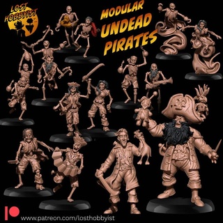 muertos vivientes piratas modular conjunto perdió aficionado ventilador Arte mesa caracteres criaturas Tienda isla Nighthaunt esqueletos corte carne Isla Monos 3d print model - Mito3D