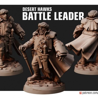 desert hawks battle leader jukko Tabletop Characters & Creatures Sci-Fi Universe Store infantry wargame grimdark deserthawks redpilgrim 3d print model - Mito3D