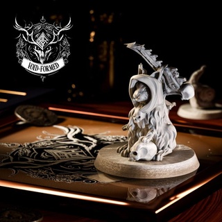cat nekromancer tainted saint miniatures Tabletop Characters & Creatures Fantasy Universe pet skeleton undead miniature skulls warlock 3d print model - Mito3D