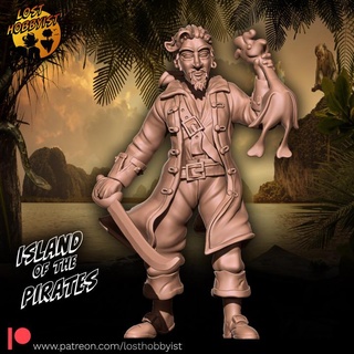 pirate character guy wants lost hobbyist Fan Art Tabletop Characters & Creatures Store monkey warhammer tabletop order empire pirates dnd island monkeyisland 3d print model - Mito3D