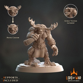 minotaur moutain walker warrior 1 modular presupported lord war miniatures Tabletop Characters & Creatures Fantasy Universe axe dragons dungeons fantasy roleplay rpg sword miniature weapons hammer boardgame tabletop wargame dnd bundle supported foghorn 3d print model - Mito3D