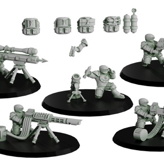 deepwater heavy weapons kdude kreations Tabletop Characters & Creatures Sci-Fi Universe 40k space star wargaming warhammer wars infantry legion marine 28mm dnd warmachine astra militarum auxilia akwafell 3d print model - Mito3D