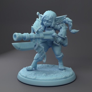 trucco goblin artigliere gemello dea miniature carina femmina combattente pistola mostro cacciatore arco ranger balestra canaglia 3d print model - Mito3D