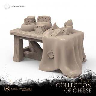 collection fromages gracewindale mini paysage table 3D imprimable terrain fantaisie soutenir boutique accessoires miniature diorama fromage 28mm dnd 32mm fromagerie 3d print model - Mito3D