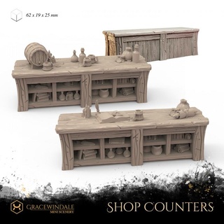 shop tavern counters gracewindale mini scenery Tabletop 3D Printable Terrain Fantasy prop terrain props miniature tabletop diorama counter d&d 28mm dnd 32mm 3d print model - Mito3D