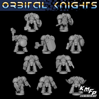 orbital caballeros kit6 pesado armadura asalto 6 8mm v2 kmfp diseños mesa caracteres criaturas Sci Fi universo 40k épico Caballero espacio estrella guerra marina 6mm 3d print model - Mito3D