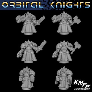 orbital chevaliers kit6hq lourd armure commander 6 8mm v2 kmfp dessins table personnages créatures Sci univers 40k épique Chevalier espace étoile guerre Marin 6mm 3d print model - Mito3D