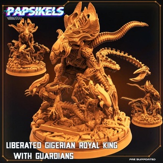 liberated gigerian royal king guardians papsikels miniatures Fan Art Tabletop Characters & Creatures Sci-Fi Universe skull hunter enemy xeno 3d print model - Mito3D