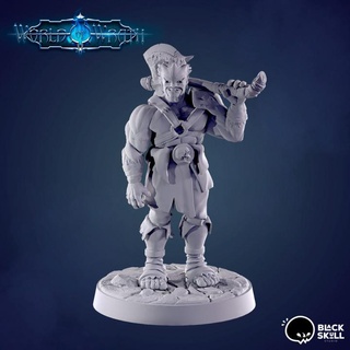krusk p1 halforc barbarian black skull studio Tabletop Characters & Creatures Fantasy Universe dnd supported 3d print model - Mito3D
