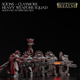 scions - claymore heavy weapons squad divergingrealm  Tabletop Tabletop Characters & Creatures Sci-Fi Universe Tabletop Tabletop Characters & Creatures multipart scions divergingrealm  3d print model - Mito3D