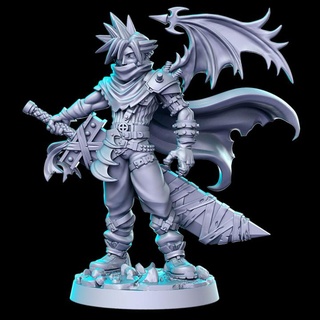 Claude kanatlı versiyon 32mm dnd rn Estudio anime manga fantezi rpg kılıç final 3d print model - Mito3D