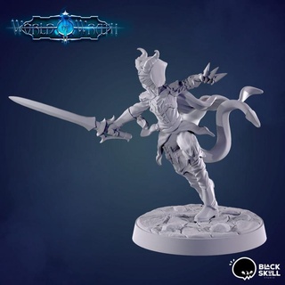 Cole p2 Tiefling haydut siyah kafatası stüdyo masaüstü karakterler yaratıklar fantezi Evren kılıç dnd destekli 3d print model - Mito3D