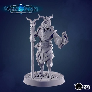 arjhan p1 draconato feiticeiro Preto crânio estúdio tampo mesa personagens criaturas fantasia universo dnd apoiado 3d print model - Mito3D