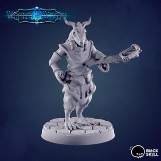 arjhan p2 draconato feiticeiro Preto crânio estúdio tampo mesa personagens criaturas fantasia universo dnd 3d print model - Mito3D