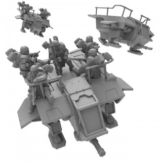 quadriga speeder transport - presupported thatevilone Tabletop Characters & Creatures Sci-Fi Universe Vehicles Machines aircraft light modern roman vehicle cannon laser roma auto airborne rotor 28mm astra sci fi ad passengers arvus 3d print model - Mito3D