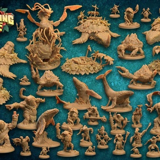 floating isle - presupported miniature set dragon trappers lodge Tabletop Characters & Creatures Fantasy Universe dungeons ocean sea shark turtle water whale lord d&d shrimp spirit dnd island sharkasaurus kakamora 3d print model - Mito3D