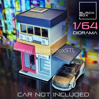 diyorama 1 64th ölçek ticari bina 01 black box miniatures stl masaüstü 3D yazdırılabilir arazi oyuncak bebek ev Japonya sokak Tokyo minyatür model kiti Sıcak tekerlekler apartman siyah kutu Tomica 3d print model - Mito3D