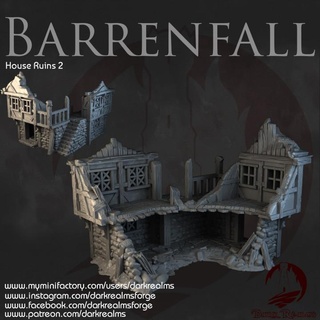 dark realms - barrenfall house 2 ruins forge Tabletop 3D Printable Terrain Fantasy fantasy terrain 3d print model - Mito3D
