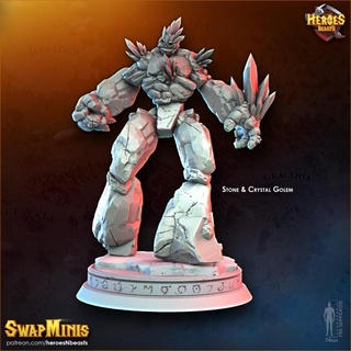stone crystal golem heroes & beasts Tabletop Characters Creatures Fantasy Universe Store rock elemental thing 3d print model - Mito3D