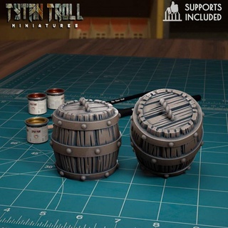 barrel closed pre-supported tytantroll miniatures Store dragons dungeons fantasy game guard scale thrones stark minis pack patreon archers drunk bundle 32mm northern miniaturesminis 3d print model - Mito3D