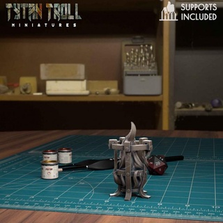 lit brazier pre-supported tytantroll miniatures Store Tabletop 3D Printable Terrain Fantasy dragons dungeons fantasy game guard scale thrones stark minis pack patreon archers drunk bundle 32mm northern miniaturesminis 3d print model - Mito3D