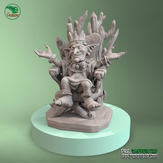 king goblin - village art studios Tabletop Characters & Creatures Fantasy Universe games highdetail rpg toys warhammer hammer 3dprinting boardgame tabletop wargame dnd 3dminiature ttrpg humanoids dndminiature dndcharacter 3d print model - Mito3D