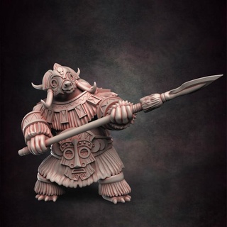 pangolin warrior b red clay collectibles Tabletop Characters & Creatures Fantasy Universe animal barbarian guard knight 3d print model - Mito3D