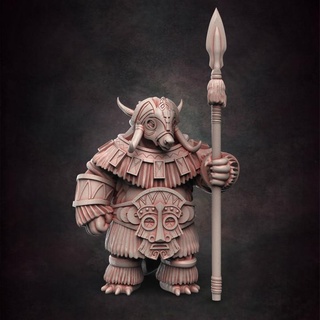 pangolin warrior c red clay collectibles Tabletop Characters & Creatures Fantasy Universe guard hunter guards tribe 3d print model - Mito3D