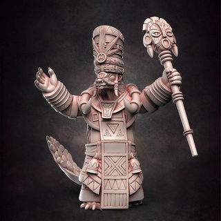 pangolin chieftain red clay collectibles Tabletop Characters & Creatures Fantasy Universe boss guard leader warrior cleric 3d print model - Mito3D