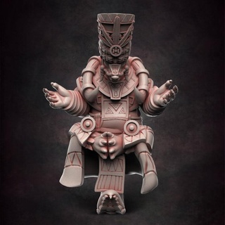 pangolin chieftain b red clay collectibles Tabletop Characters & Creatures Fantasy Universe animal boss leader wizard chief mage cleric 3d print model - Mito3D