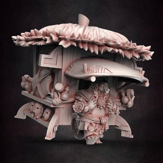 pangolin merchant b red clay collectibles Tabletop Characters & Creatures Fantasy Universe Store 3D Printable Terrain shop market vendor seller 3d print model - Mito3D