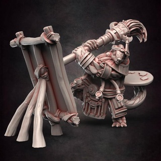 pangolin peintre rouge argile objets collection table personnages créatures fantaisie univers animal héros sorcier artiste mage peindre 3d print model - Mito3D