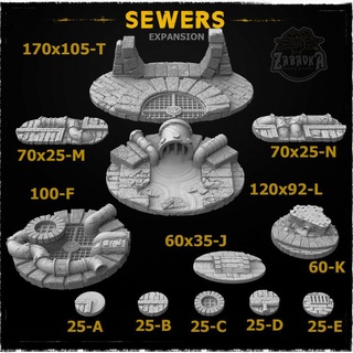 kanalizasyon temel toppers eğlence atölye masaüstü Aksesuarlar 3D yazdırılabilir arazi fantezi 40k yeraltında 50mm zindan dnd üsler Skaven sıçanlar oval 3d print model - Mito3D