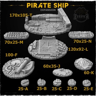pirate ship base toppers zabavka workshop Tabletop accessories 3D Printable Terrain Fantasy 40k warhammer 50mm 40mm 120mm dnd 100mm 32mm 25mm 3d print model - Mito3D