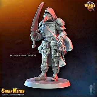 plague doctor classicv2 heroes & beasts Tabletop Characters Creatures Fantasy Universe Store alquimist 3d print model - Mito3D